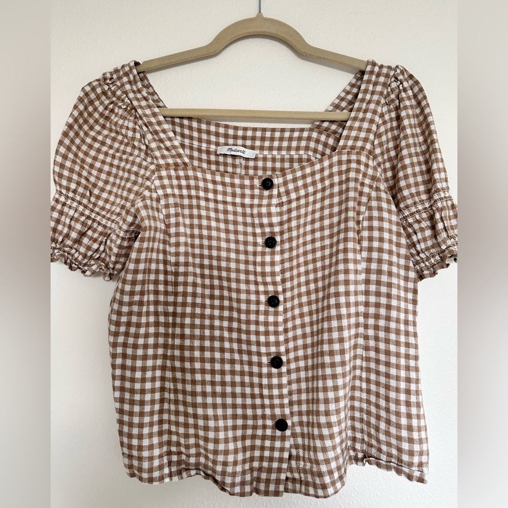 Madewell Square Neck Puff Sleeve Top